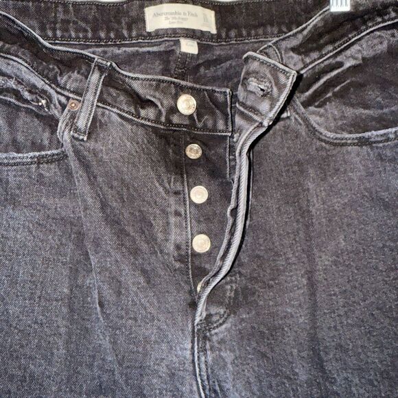 Abercrombie & Fitch Sz 12/31 The 90's Baggy Low Rise Jeans Retro Buttonfly - Picture 4 of 11